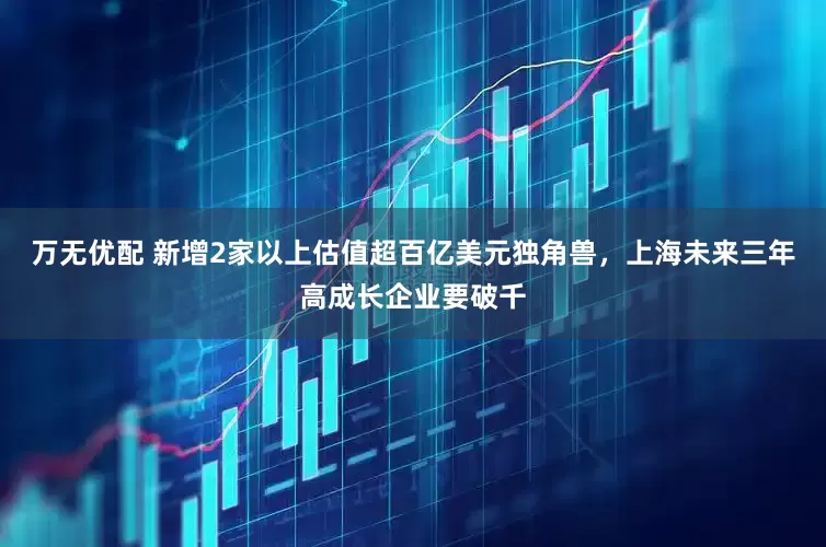 万无优配 新增2家以上估值超百亿美元独角兽，上海未来三年高成长企业要破千